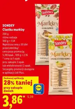 Lidl Ciastka markizy kakaowe Sondey oferta