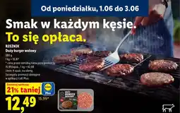 Lidl Duży burger wołowy Rzeźnik oferta
