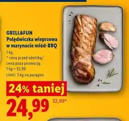 Lidl Polędwiczka wieprzowa w marynacie miód-BBQ GRILL&FUN oferta