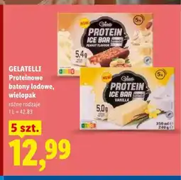 Lidl Proteinowe batony lodowe GELATELLI Peanut Flavour wielopak oferta