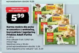 Netto Karma mokra dla psów w saszetce z wołowiną, kurczakiem i jagnięciną Friskies Adult Purina 4-pak oferta