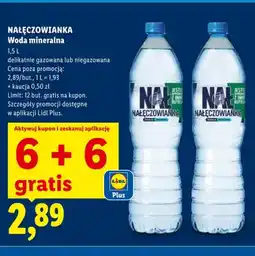 Lidl Woda mineralna NAŁĘCZOWIANKA delikatnie gazowana oferta