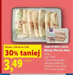 Lidl Mintaj filet bez skóry Targ Rybny Lidla oferta