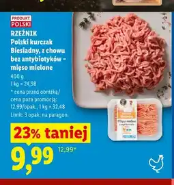 Lidl Polski kurczak Biesiadny z chowu bez antybiotyków - mięso mielone Rzeźnik oferta