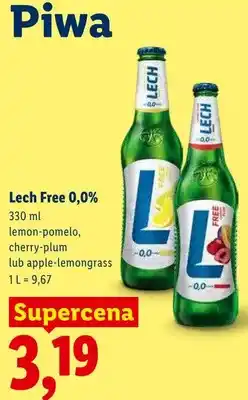 Lidl Piwo bezalkoholowe Lech Free 0,0% lemon-pomelo oferta