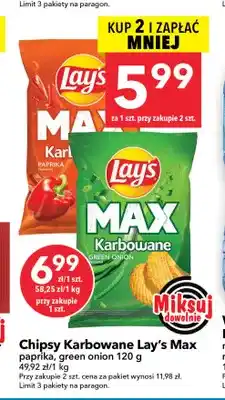Lewiatan Chipsy Karbowane Lay's Max green onion oferta