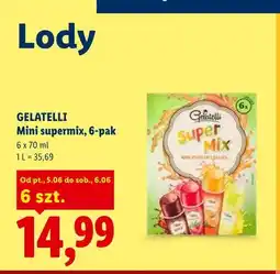 Lidl Lody Mini supermix GELATELLI 6-pak oferta