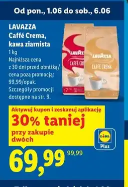 Lidl Kawa ziarnista LAVAZZA Caffé Crema oferta