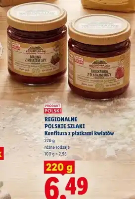 Lidl Konfitura z płatkami kwiatów malina z kwiatem lipy Regionalne Polskie Szlaki oferta
