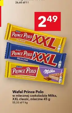 Lewiatan Wafel Prince Polo w mlecznej czekoladzie Milka oferta