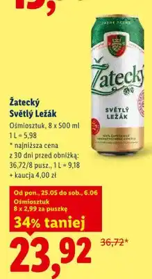 Lidl Piwo Žatecký Světlý Ležák 8-pak oferta