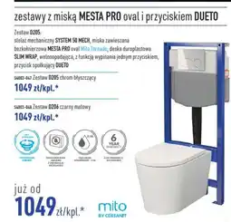 Cersanit Mito zestawy z miską mesta pro oval i przyciskiem dueto oferta