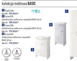 Cersanit Mito Słupek biały oferta