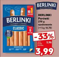 Kaufland BERLINKI Parówki 270 g opakowanie oferta