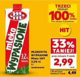 Kaufland MLEKOVITA WYPASIONE Mleko UHT 3,2% tł. 1l opakowanie oferta