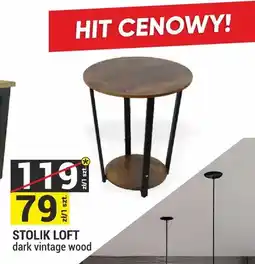Merkury Market Stolik Loft dark vintage wood oferta