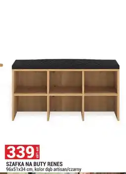 Merkury Market Szafka na buty Renes 96x51x34cm kolor dąb artisan/czarny oferta