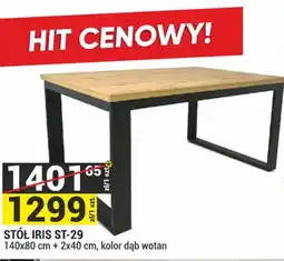 Merkury Market Stół Iris ST-29 140x80cm + 2x40cm kolor dąb wotan oferta