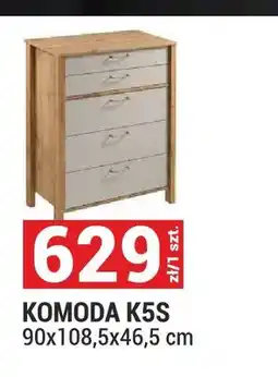 Merkury Market Komoda K5S System Indygo dąb wotan/beige 90x108,5x46,5cm oferta