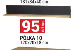 Merkury Market Półka 10 System John dąb lefkas/czarny 120x20x18cm oferta