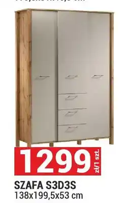 Merkury Market Szafa S3D3S System Indygo dąb wotan/beige 138x199,5x53cm oferta