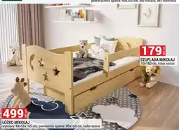 Merkury Market Łóżko Mikołaj kolor sosna wymiary 84x55x165cm powierzchnia spania 80x160cm oferta