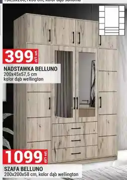 Merkury Market Nadstawka BELLUNO 200x45x57,5cm kolor dąb wellington oferta