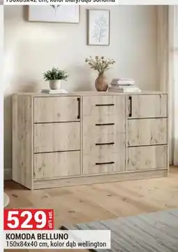Merkury Market Komoda Belluno 150x84x40cm kolor dąb wellington oferta