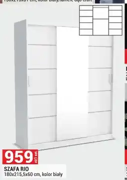 Merkury Market Szafa RIO 180x215,5x60cm kolor biały oferta
