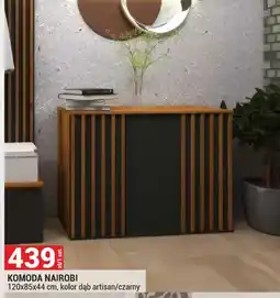 Merkury Market Komoda Nairobi 120x85x44cm kolor dąb artisan/czarny oferta