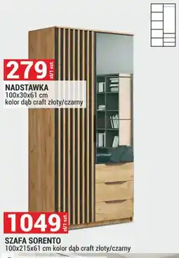 Merkury Market Szafa Sorento 100x215x61cm kolor dąb craft złoty/czarny oferta
