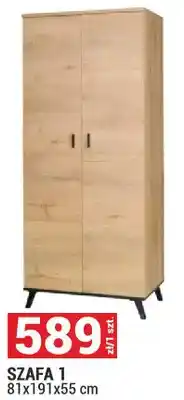 Merkury Market Szafa 1 System John dąb lefkas/czarny 81x191x55cm oferta