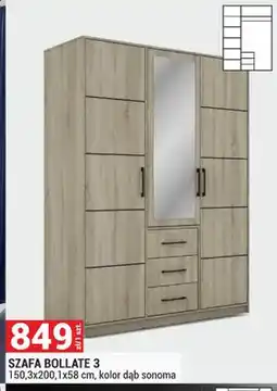Merkury Market Szafa BOLLATE 3 150,3x200,1x58cm kolor dąb sonoma oferta