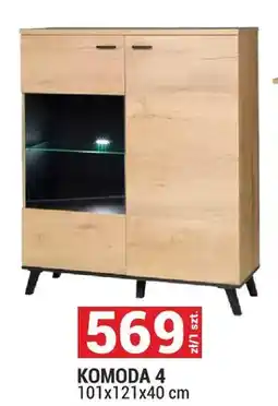 Merkury Market Komoda 4 System John dąb lefkas/czarny 101x121x40cm oferta