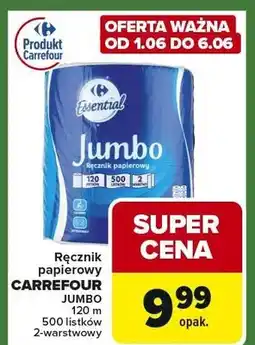 Carrefour Express Ręcznik papierowy Carrefour Jumbo 120m 2-warstwowy oferta