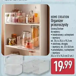 ALDI Organizer przezroczysty kwadratowy z uchwytami HOME CREATION oferta