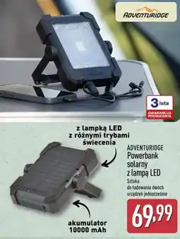 ALDI Powerbank solarny z lampą LED ADVENTURIDGE 10000mAh oferta