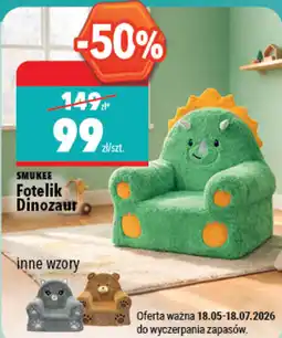 Biedronka Smukee Fotelik Dinozaur oferta