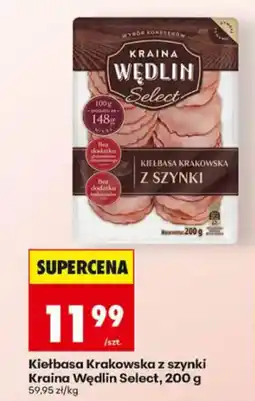 Biedronka Kiełbasa Krakowska z szynki Kraina Wędlin Select oferta