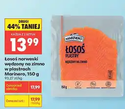 Biedronka Łosoś norweski wędzony na zimno w plastrach Marinero oferta