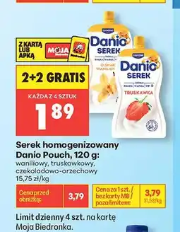 Biedronka Serek homogenizowany Danio Pouch waniliowy oferta