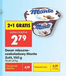 Biedronka Deser mleczno-czekoladowy Monte Zott oferta