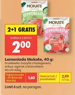 Biedronka Lemoniada Mokate truskawka-bazylia z kolagenem oferta