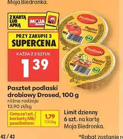 Biedronka Pasztet podlaski drobiowy Drosed oferta