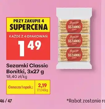 Biedronka Sezamki Classic Bonitki 3-pak oferta
