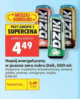 Biedronka Napój energetyczny w puszce zero cukru Dzik klasyczny oferta