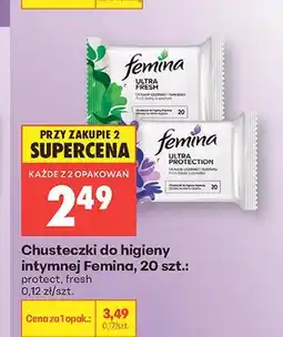 Biedronka Chusteczki do higieny intymnej Femina Ultra Protection oferta