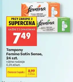 Biedronka Tampony Femina Satin Sense Normal oferta