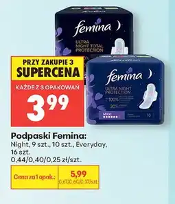 Biedronka Podpaski Femina Ultra Night Total Protection oferta