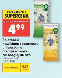 Biedronka Ściereczki nawilżane zapachowe uniwersalne do czyszczenia Mr Magic oferta